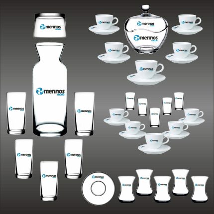 Alnaya 100 Parça Cam Porselen Ofis İkramlık Seti