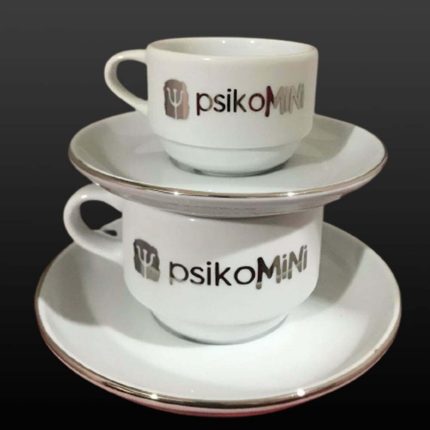 Gümüş Yaldızlı Baskılı Kahve, Çay Ve Nescafe Fincanı