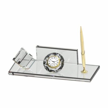 Kristal Şeffaf Gold Ekonomik Masa İsimliği – 11×24 cm