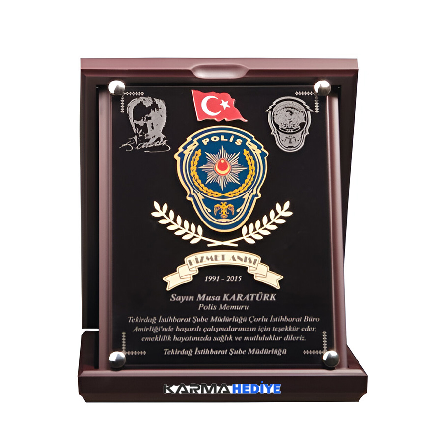 ahsap-kutulu-lazer-kesimli-polis-hizmet-anisi-plaket Ahşap Kutulu Lazer Kesimli Polis Hizmet Anısı Plaket