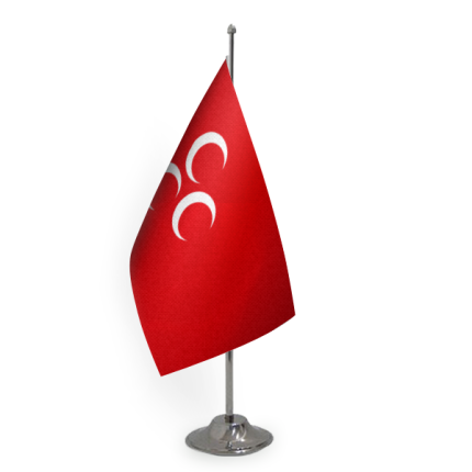 Üç Hilal Kırmızı Masa Bayrağı Tekli 15x22,5 cm