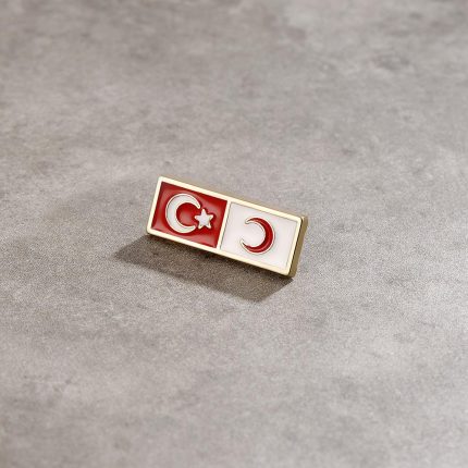 Türk Bayrağı Mineli Metal Yaka Rozeti