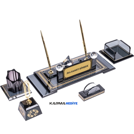 VIP Siyah Kristal Masa Seti Sümen Takımı
